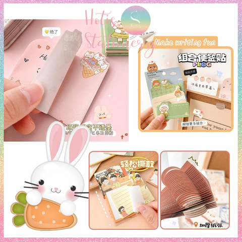 [HOTIS] Set 90 tờ giấy ghi chú, giấy note in màu hoạt hình, 3 kích cỡ