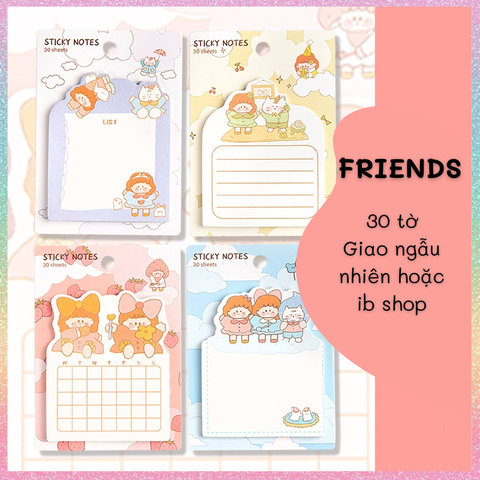 [HOTIS] Set 30 tờ giấy ghi chú, giấy note in màu hoạt hình