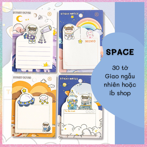 [HOTIS] Set 30 tờ giấy ghi chú, giấy note in màu hoạt hình