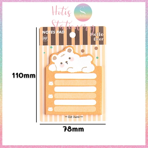 [HOTIS] Set 30 tờ giấy ghi chú, giấy note in màu hoạt hình