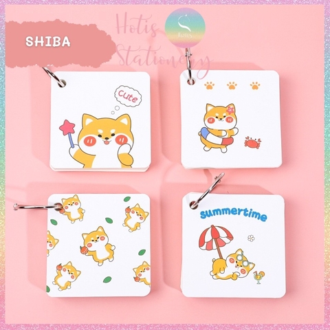 [HOTIS] Flashcard Bộ 80 thẻ học từ vựng ngoại ngữ, ghi chú bìa tranh vẽ hoạt hình dễ thương