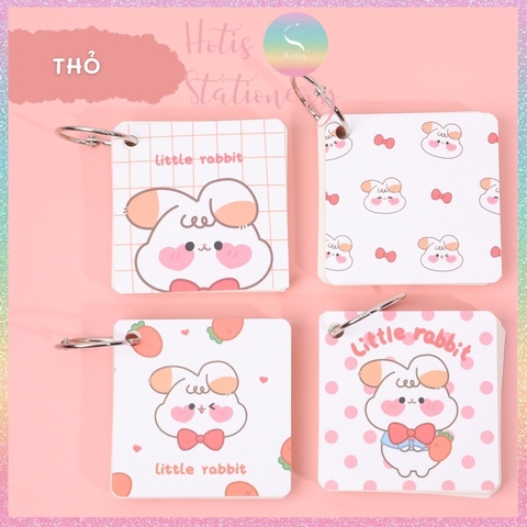 [HOTIS] Flashcard Bộ 80 thẻ học từ vựng ngoại ngữ, ghi chú bìa tranh vẽ hoạt hình dễ thương