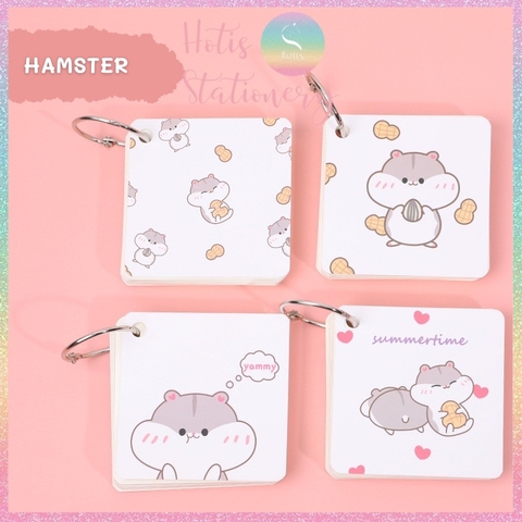 [HOTIS] Flashcard Bộ 80 thẻ học từ vựng ngoại ngữ, ghi chú bìa tranh vẽ hoạt hình dễ thương