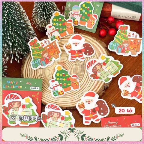 [HOTIS] Giấy note mini Noel Giáng Sinh MOKA hình thú ngộ nghĩnh có keo dán