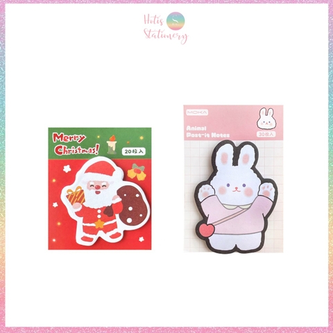 [HOTIS] Giấy note mini Noel Giáng Sinh MOKA hình thú ngộ nghĩnh có keo dán