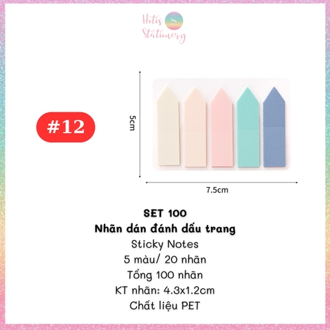 [HOTIS] Nhãn dán đánh dấu trang PET sticker ghi chú, phân trang nhiều màu Morandi trong suốt
