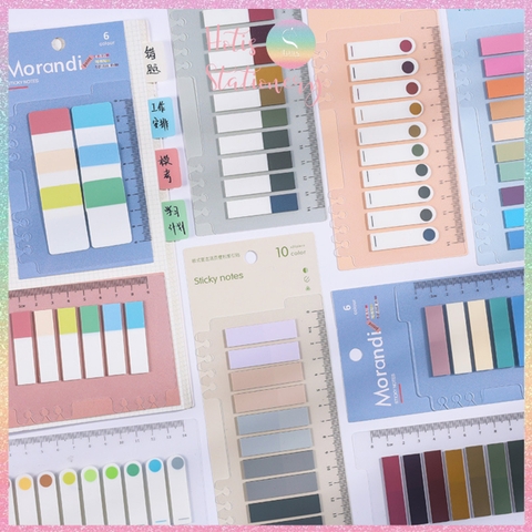 [HOTIS] Nhãn dán đánh dấu trang PET sticker ghi chú, phân trang nhiều màu Morandi trong suốt