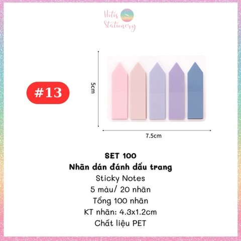 [HOTIS] Nhãn dán đánh dấu trang PET sticker ghi chú, phân trang nhiều màu Morandi trong suốt