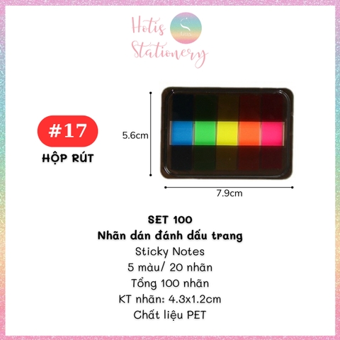 [HOTIS] Nhãn dán đánh dấu trang PET sticker ghi chú, phân trang nhiều màu Morandi trong suốt