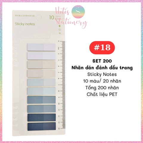 [HOTIS] Nhãn dán đánh dấu trang PET sticker ghi chú, phân trang nhiều màu Morandi trong suốt