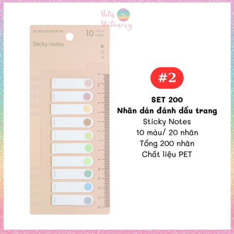 [HOTIS] Nhãn dán đánh dấu trang PET sticker ghi chú, phân trang nhiều màu Morandi trong suốt