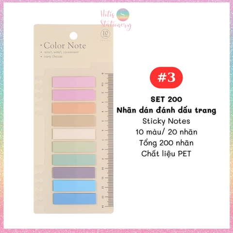 [HOTIS] Nhãn dán đánh dấu trang PET sticker ghi chú, phân trang nhiều màu Morandi trong suốt