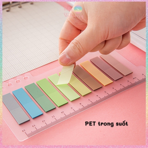 [HOTIS] Nhãn dán đánh dấu trang PET sticker ghi chú, phân trang nhiều màu Morandi trong suốt