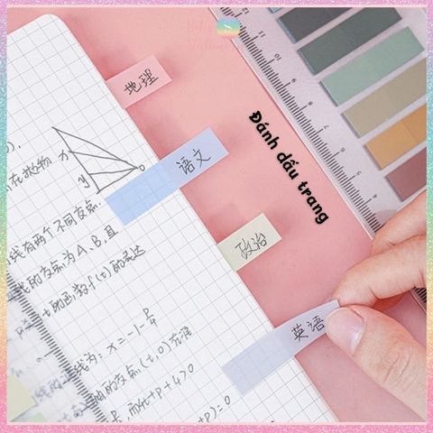 [HOTIS] Nhãn dán đánh dấu trang PET sticker ghi chú, phân trang nhiều màu Morandi trong suốt