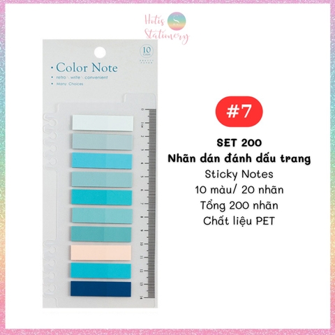 [HOTIS] Nhãn dán đánh dấu trang PET sticker ghi chú, phân trang nhiều màu Morandi trong suốt