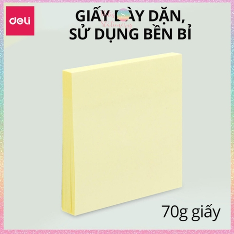 [HOTIS] Set 100 Giấy Note Deli Sticky Notes giấy ghi chú vàng, giấy nhớ, phân trang - 1 tệp