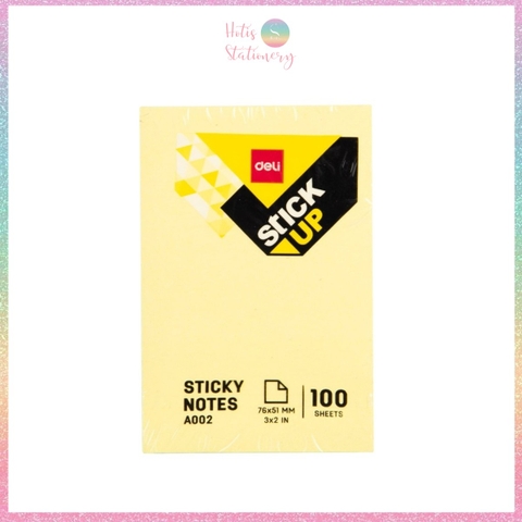 [HOTIS] Set 100 Giấy Note Deli Sticky Notes giấy ghi chú vàng, giấy nhớ, phân trang - 1 tệp