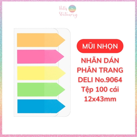 [HOTIS] Set 100 nhãn dán đánh dấu DELI Index Tabs Giấy note ghi chú phân trang nhiều màu sắc trong suốt tiện lợi