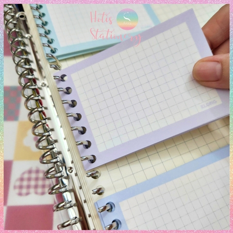 [HOTIS] Tệp 80 tờ Binder Card A7 KLONG 4 màu pastel, gắn sổ còng, làm flashcard - MS: 910