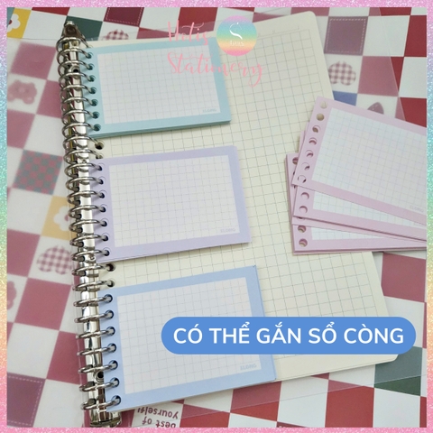 [HOTIS] Tệp 80 tờ Binder Card A7 KLONG 4 màu pastel, gắn sổ còng, làm flashcard - MS: 910