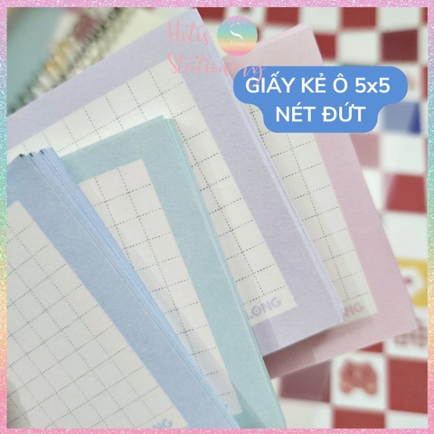 [HOTIS] Tệp 80 tờ Binder Card A7 KLONG 4 màu pastel, gắn sổ còng, làm flashcard - MS: 910