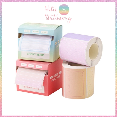 [HOTIS] Nhãn dán giấy ghi chú đóng hộp Sticky Note dễ thương - Nhiều mẫu