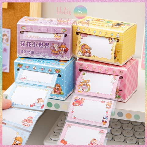 [HOTIS] Nhãn dán giấy ghi chú đóng hộp Sticky Note dễ thương - Nhiều mẫu