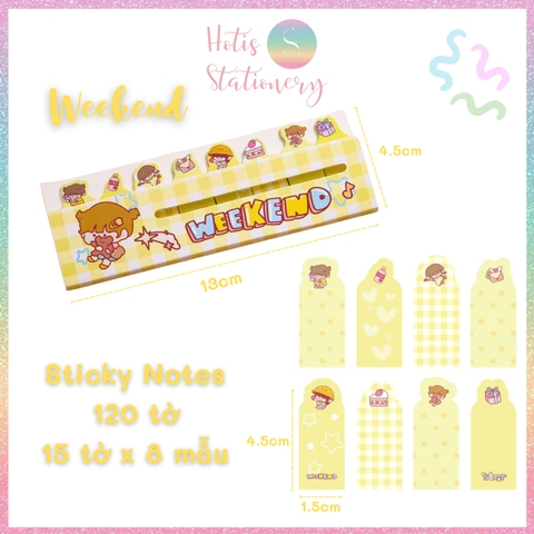 [HOTIS] Tệp 120 tờ giấy note phân trang Sticky Notes hoạt hình cute