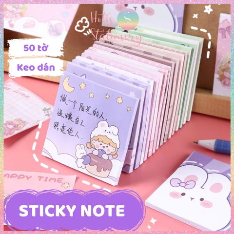 [HOTIS] Tệp 50 tờ Giấy note Capybara, giấy ghi chú hoạt hình đáng yêu, giấy nhớ nhiều mẫu