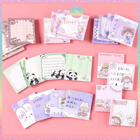 [HOTIS] Tệp 50 tờ Giấy note Capybara, giấy ghi chú hoạt hình đáng yêu, giấy nhớ nhiều mẫu
