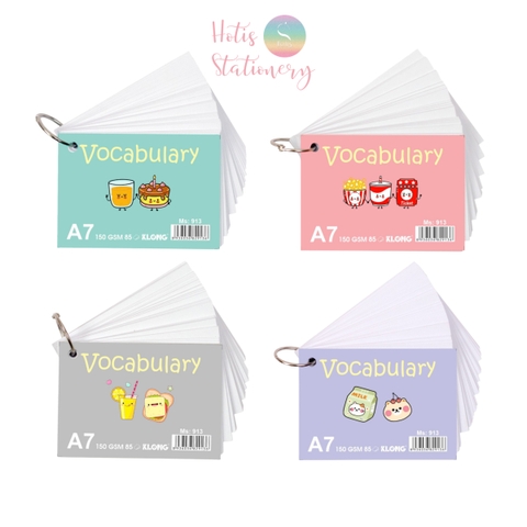 [HOTIS] Flashcard A7 học từ vựng vocabulary ghi nhớ Tiếng Anh, công thức toán học