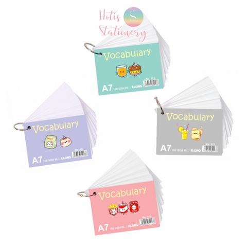 [HOTIS] Flashcard A7 học từ vựng vocabulary ghi nhớ Tiếng Anh, công thức toán học