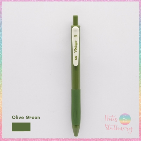 [HOTIS] 25 màu - Bút gel bấm màu vintage ngòi 0.5mm DS-099 Light Retro Gel Pen - 1 cây