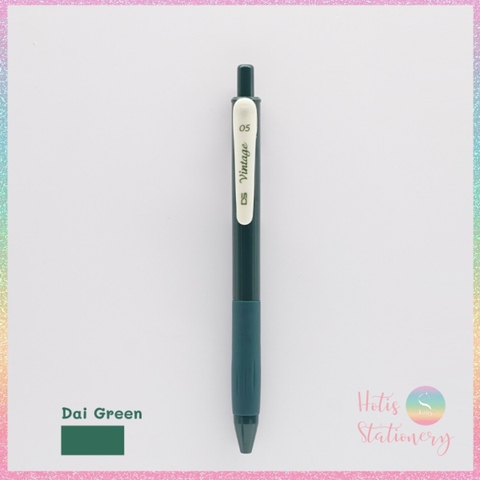 [HOTIS] 25 màu - Bút gel bấm màu vintage ngòi 0.5mm DS-099 Light Retro Gel Pen - 1 cây