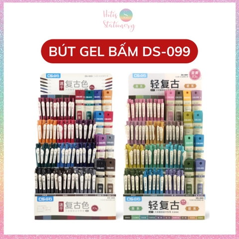 [HOTIS] 25 màu - Bút gel bấm màu vintage ngòi 0.5mm DS-099 Light Retro Gel Pen - 1 cây