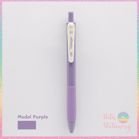 [HOTIS] 25 màu - Bút gel bấm màu vintage ngòi 0.5mm DS-099 Light Retro Gel Pen - 1 cây