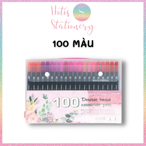 [HOTIS] Bút lông hai đầu tô màu vẽ tranh gốc nước viết calligraphy Double Head- Bộ 60/80/100/120 màu