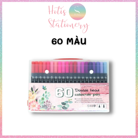 [HOTIS] Bút lông hai đầu tô màu vẽ tranh gốc nước viết calligraphy Double Head- Bộ 60/80/100/120 màu