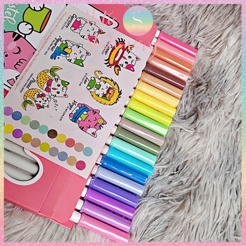 [HOTIS] Bút lông màu Pastel Washable Fiber Pen Thiên Long Colokit - Hộp 20 màu