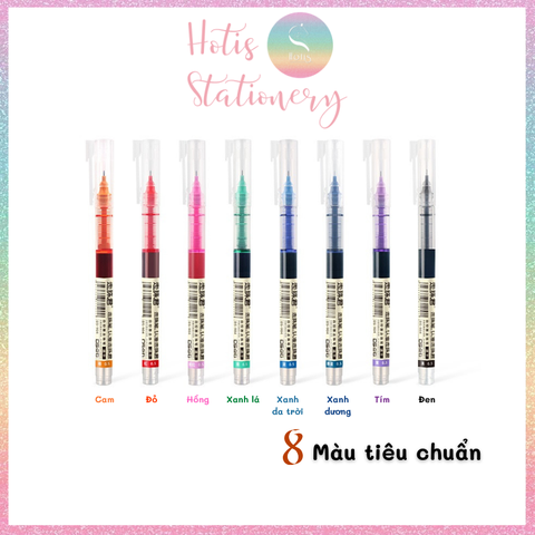 [HOTIS] Set 18 màu Bút bi nước màu vintage ngòi kim 0.5mm viết nhanh khô, không lem