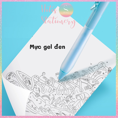 [HOTIS] Bút gel mực đen ngòi 0.5mm DS-0153 thiết kế đơn giản hiện đại gam màu sáng trung tính