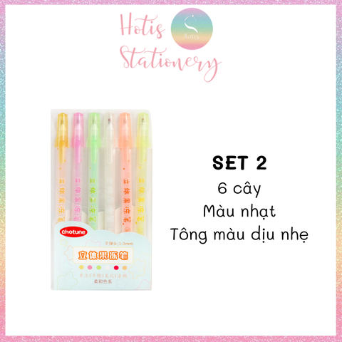 [HOTIS] 12 MÀU - Bút Jelly 3D Chotune ngòi 1mm vẽ tranh, tô màu trên nhiều chất liệu