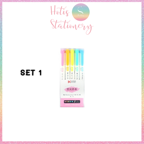 [HOTIS] 25 MÀU - Bút highlight 2 đầu Meililiner dùng để ghi chú, viết tiêu đề, vẽ tranh
