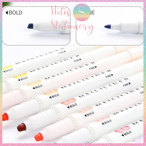 [HOTIS] 25 MÀU - Bút highlight 2 đầu Meililiner dùng để ghi chú, viết tiêu đề, vẽ tranh