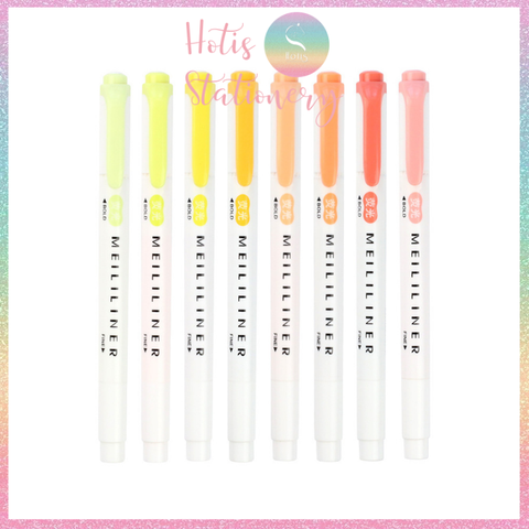 [HOTIS] 25 MÀU - Bút highlight 2 đầu Meililiner dùng để ghi chú, viết tiêu đề, vẽ tranh