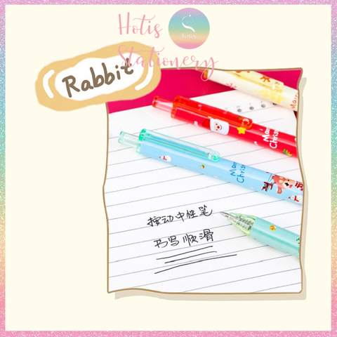 [HOTIS] Set 6 bút bi gel bấm Giáng Sinh Noel dùng làm quà tặng, trang trí - Mực đen, ngòi 0.5mm