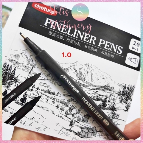 [HOTIS] 10 Size - Bút Fineliner mực đen dùng vẽ truyện tranh, thiết kế, viết chữ thư pháp