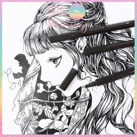 [HOTIS] 10 Size - Bút Fineliner mực đen dùng vẽ truyện tranh, thiết kế, viết chữ thư pháp