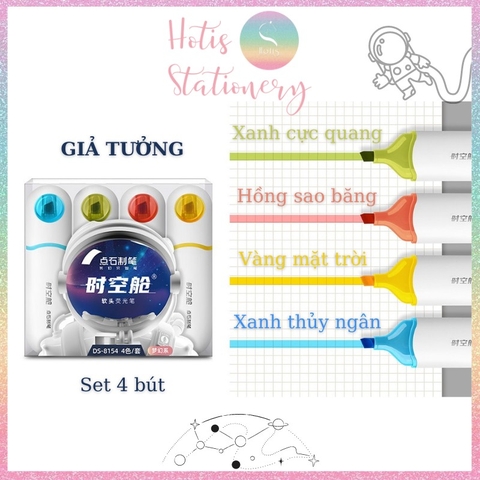 [HOTIS] Bút highlight dạ quang DS-8154 Time Capsule Soft Tip tàu vũ trụ
