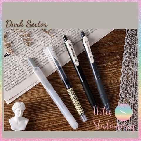 [HOTIS] Set 4 bút gel, bút nước và bút dạ quang cùng tông màu tặng kèm túi zip tiện lợi